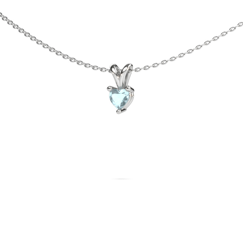 Image de Pendentif Garnet 950 platine Aigue-marine 4 mm