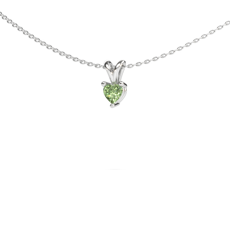 Immagine di Ciondolo Garnet 950 platino Diamante lab grown verde 4 mm