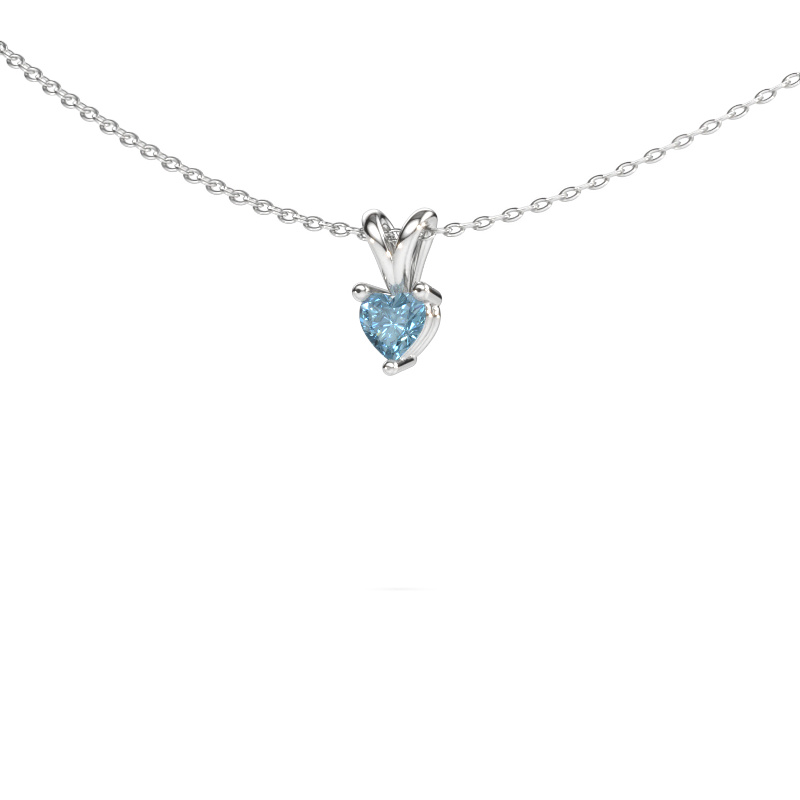 Immagine di Ciondolo Garnet 950 platino Diamante lab grown blu 4 mm