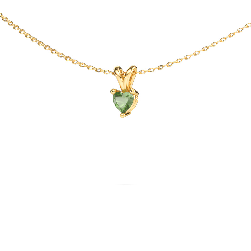 Bild von Anhänger Garnet 585 Gold Turmalin grün 4 mm