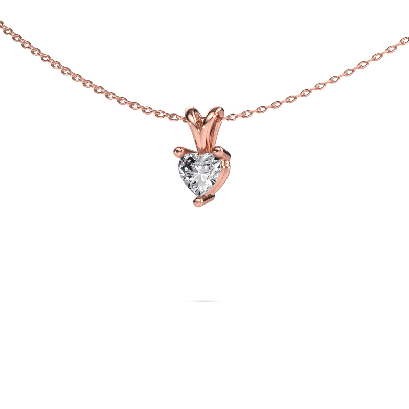 Image of Pendant Garnet 585 rose gold Diamond 0.50 crt