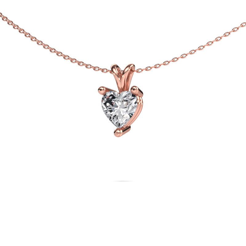 Image of Pendant Garnet 585 rose gold Diamond 1.25 crt