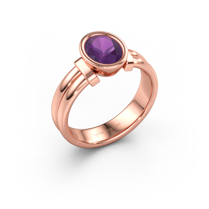 Bild av Ring Gerda 585 roséguld Ametist 8x6 mm