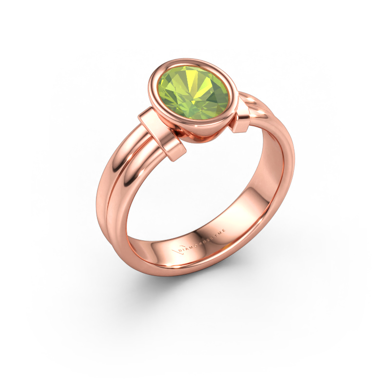 Immagine di Anello Gerda 585 oro rosa Peridoto 8x6 mm