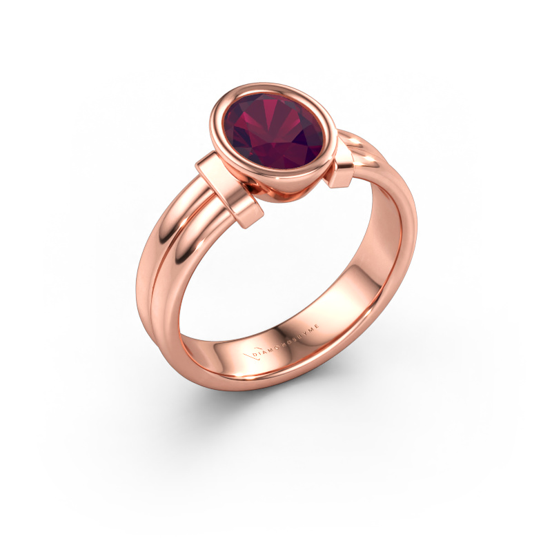 Immagine di Anello Gerda 585 oro rosa Rodolite 8x6 mm