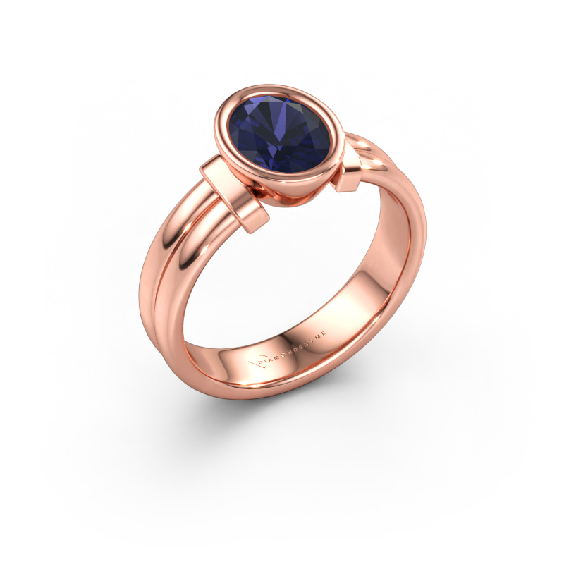 Bild av Ring Gerda 585 roséguld Safir 8x6 mm