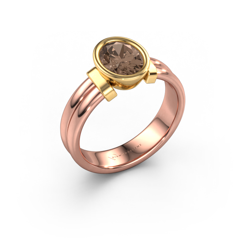 Image de Bague Gerda 585 or rose Diamant brun 1.10 crt