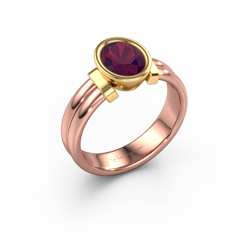 Bild von Ring Gerda 585 Roségold Rhodolit 8x6 mm