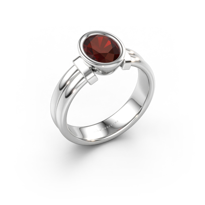 Bild von Ring Gerda 585 Weißgold Granat 8x6 mm