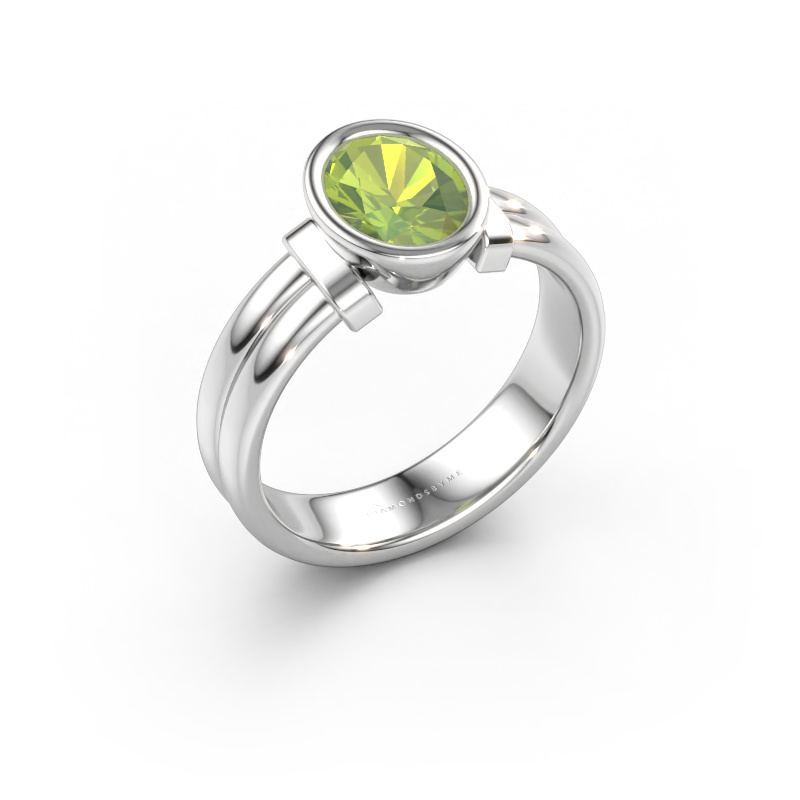 Bild von Ring Gerda 585 Weißgold Peridot 8x6 mm