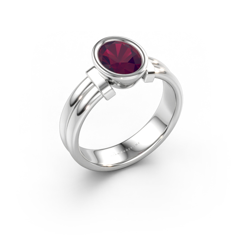 Immagine di Anello Gerda 585 oro bianco Rodolite 8x6 mm
