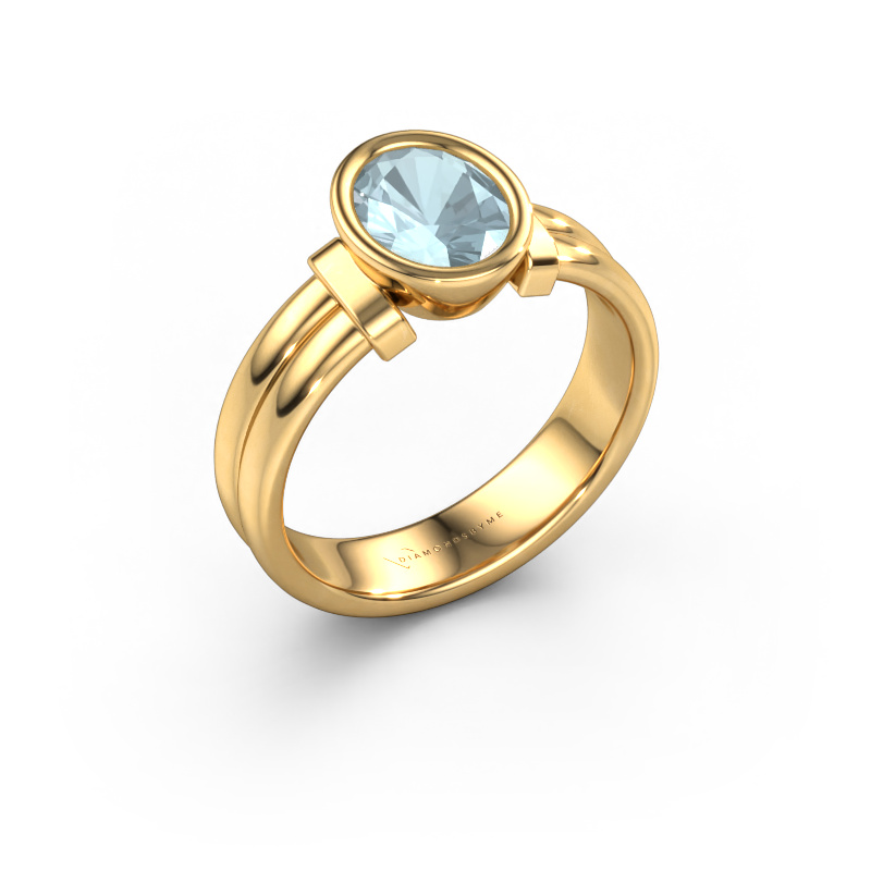 Bild von Ring Gerda 585 Gold Aquamarin 8x6 mm