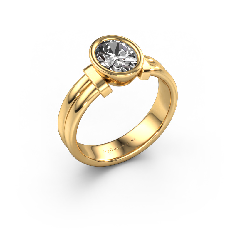 Image of Ring Gerda 585 gold Zirconia 8x6 mm