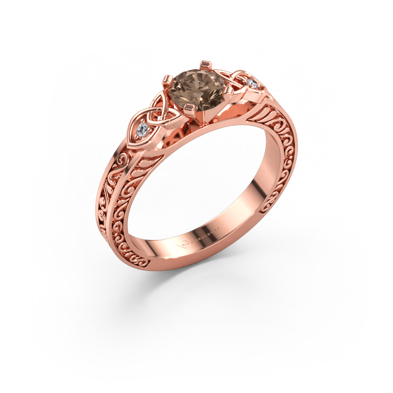 Image of Engagement ring Gillian 585 rose gold Brown diamond 0.52 crt