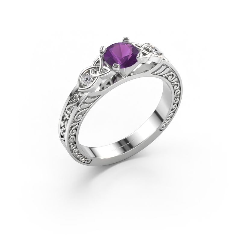 Immagine di Anello di fidanzamento Gillian 585 oro bianco Ametista 5 mm