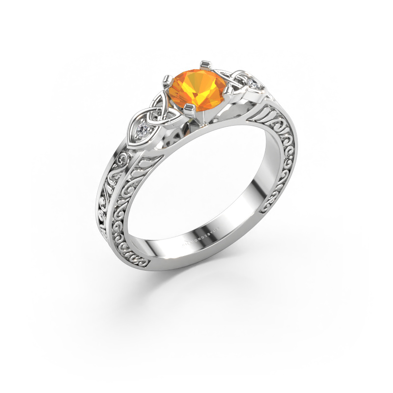 Immagine di Anello di fidanzamento Gillian 585 oro bianco Citrino 5 mm