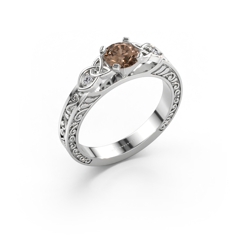 Immagine di Anello di fidanzamento Gillian 585 oro bianco Diamante marrone 0.52 crt