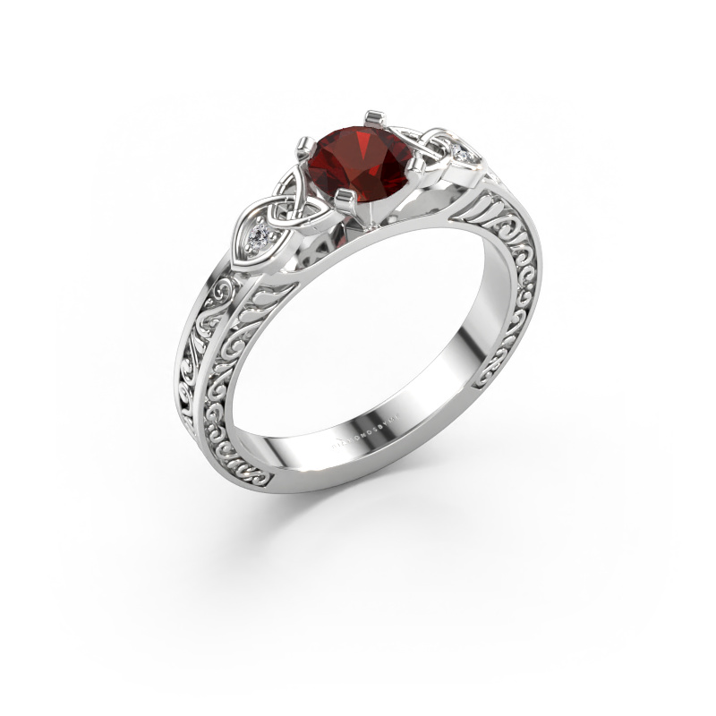 Bild von Verlobungsring Gillian 585 Weißgold Granat 5 mm