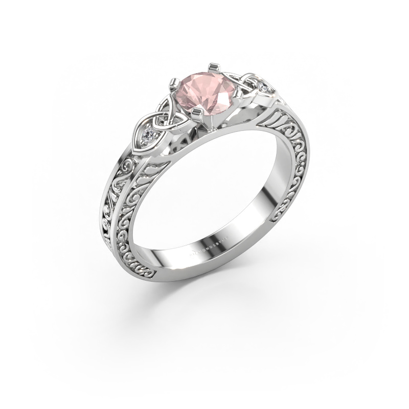 Immagine di Anello di fidanzamento Gillian 585 oro bianco Morganite champagne 5 mm