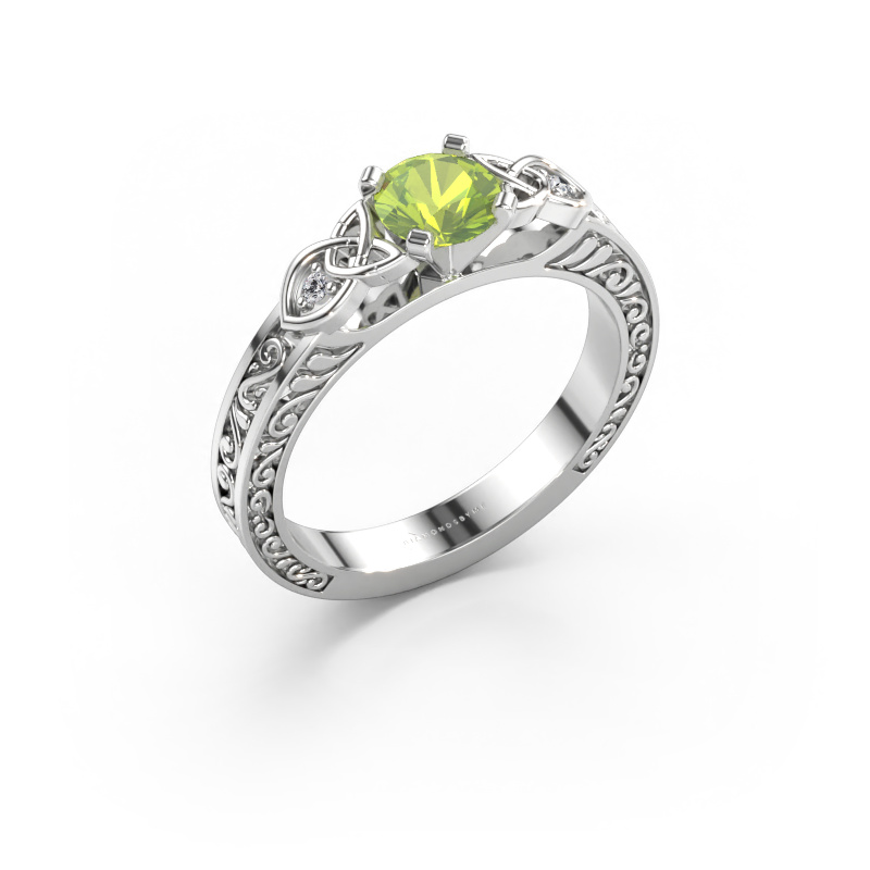 Bild von Verlobungsring Gillian 585 Weißgold Peridot 5 mm