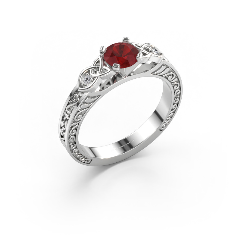 Immagine di Anello di fidanzamento Gillian 585 oro bianco Rubino 5 mm