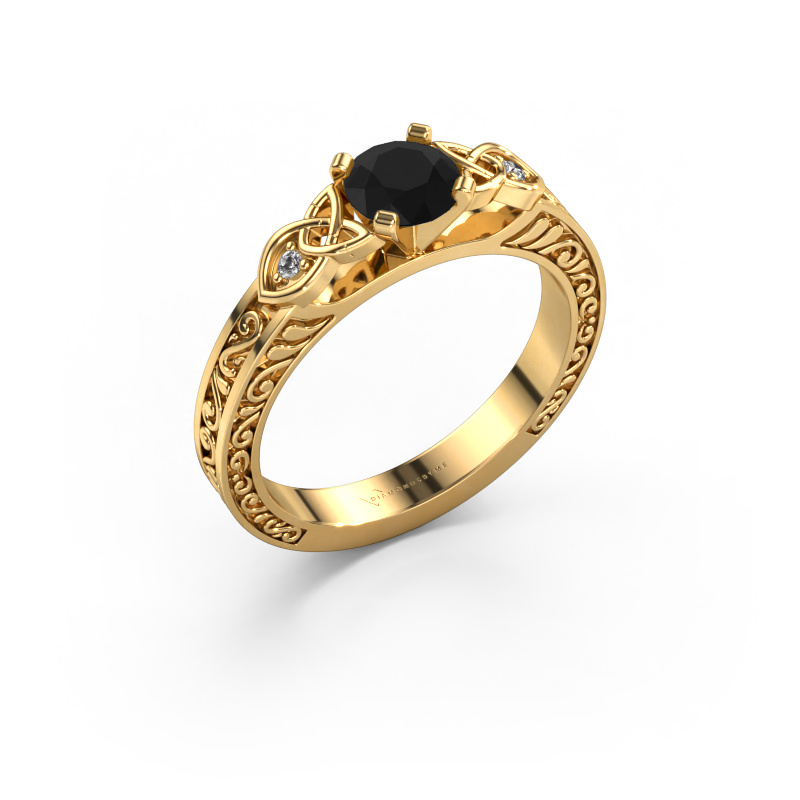 Image de Bague de fiançailles Gillian 585 or jaune Diamant noir 0.62 crt