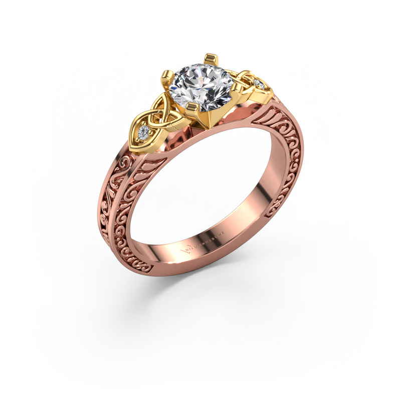 Afbeelding van Verlovingsring Gillian 585 rosé goud Diamant 0.72 crt