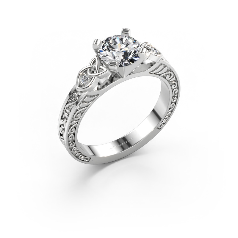 Bild av Förlovningsring Gillian 585 vitt guld Labbodlad diamant 1.02 crt