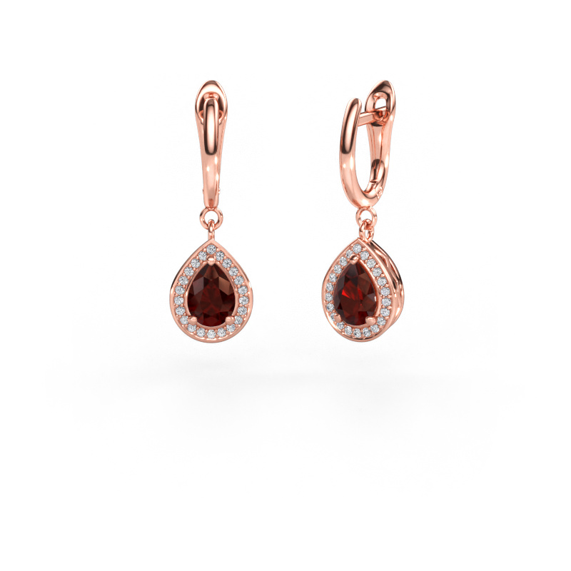 Immagine di Orecchini pendenti Ginger 1 585 oro rosa Granato 7x5 mm