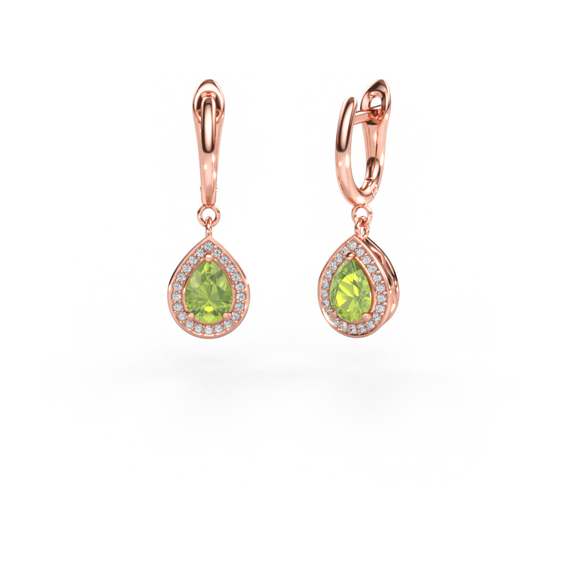 Bild av Hängande örhängen Ginger 1 585 roséguld Peridot 7x5 mm