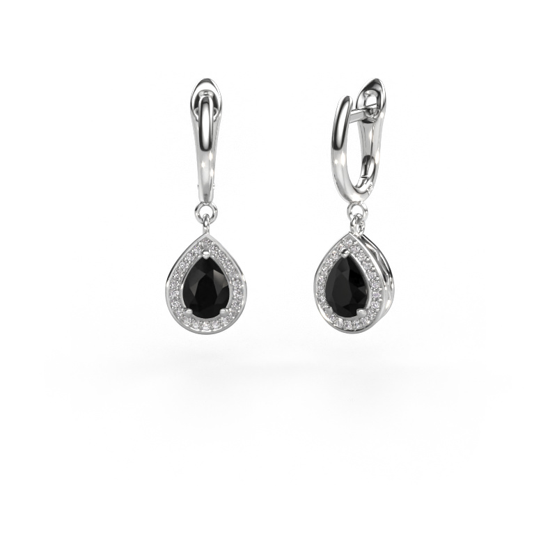 Image of Drop earrings Ginger 1 950 platinum Black diamond 2.22 crt