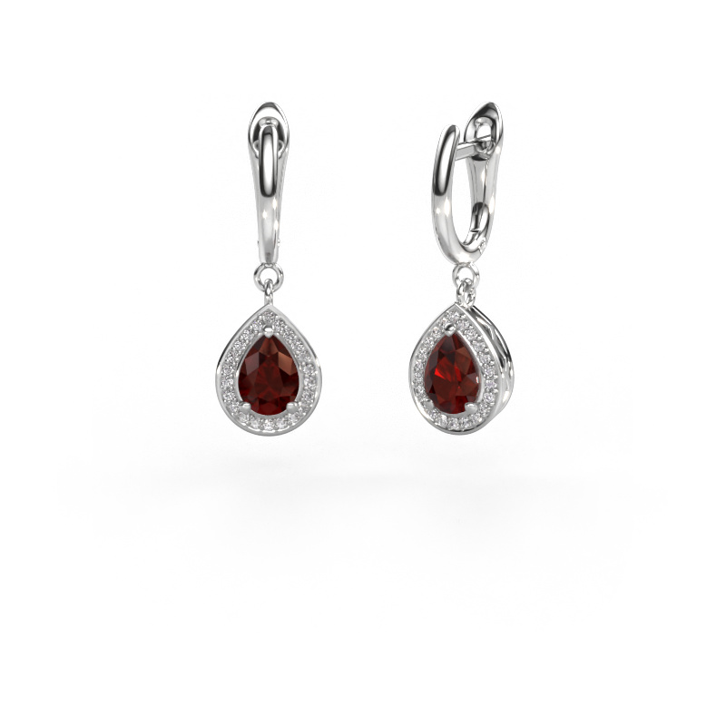 Image of Drop earrings Ginger 1 950 platinum Garnet 7x5 mm