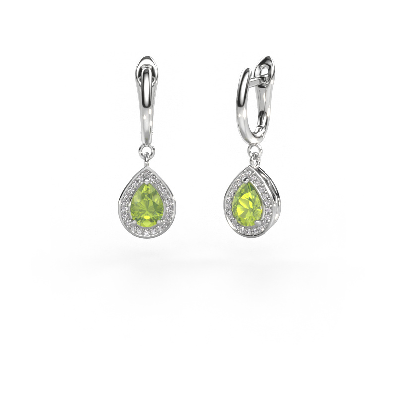 Image of Drop earrings Ginger 1 950 platinum Peridot 7x5 mm