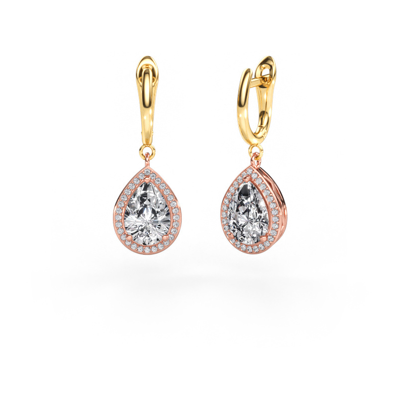 Image of Drop earrings Ginger 1 585 rose gold Lab grown diamond 4.50 crt