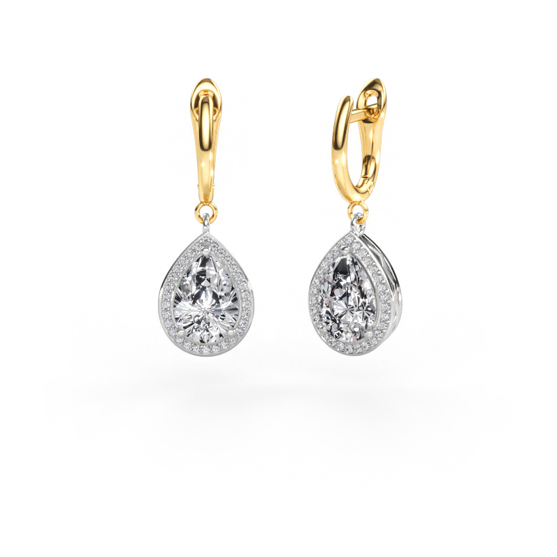 Image of Drop earrings Ginger 1 585 white gold Lab grown diamond 4.50 crt