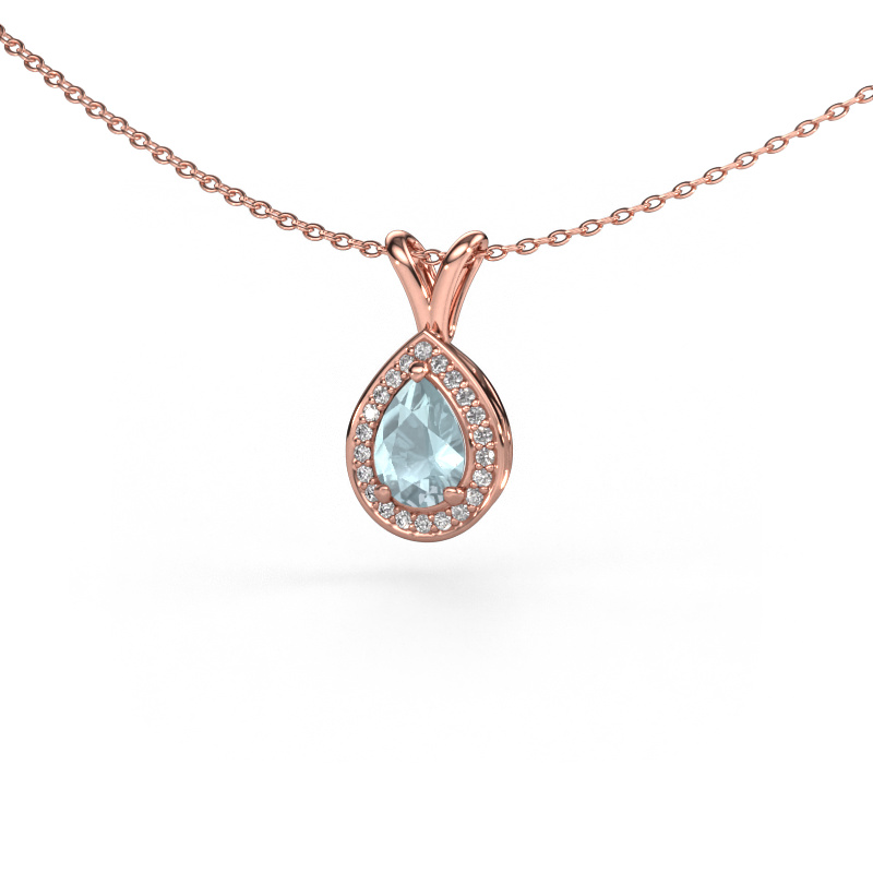 Image of Pendant Ginger 585 rose gold Aquamarine 7x5 mm