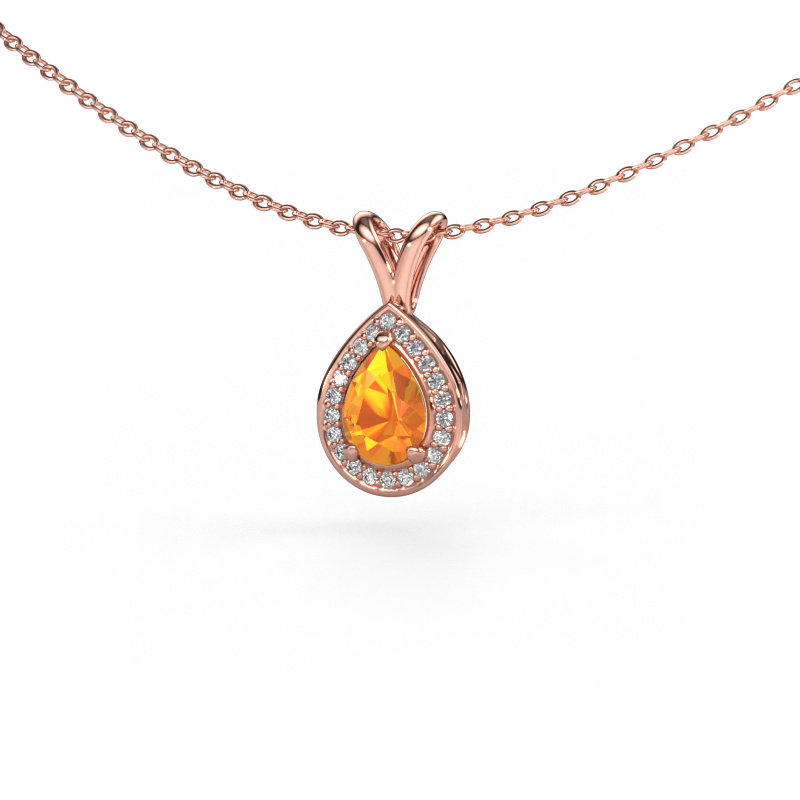 Image of Pendant Ginger 585 rose gold Citrin 7x5 mm