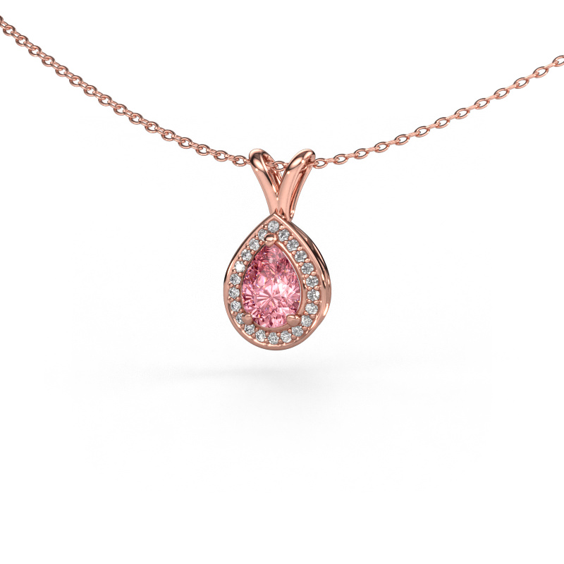 Image of Pendant Ginger 585 rose gold Pink lab grown diamond 7x5 mm
