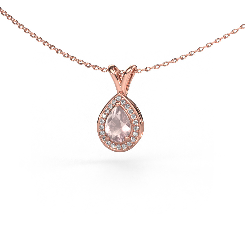 Image of Pendant Ginger 585 rose gold Morganite champagne 7x5 mm