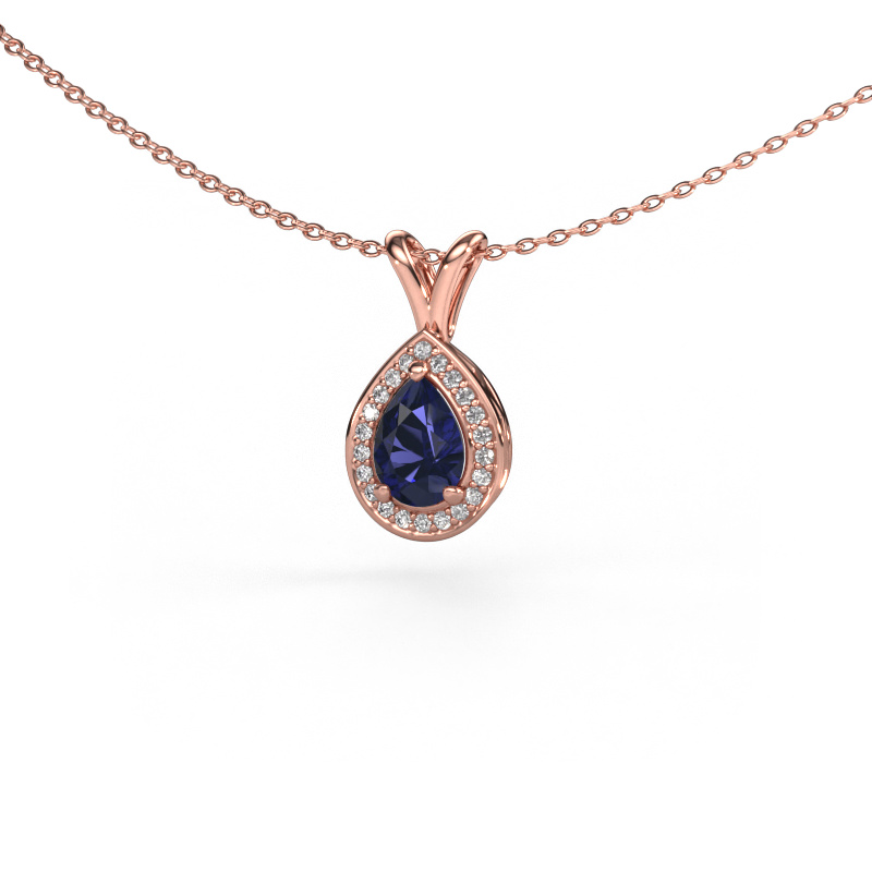 Image of Pendant Ginger 585 rose gold Sapphire 7x5 mm