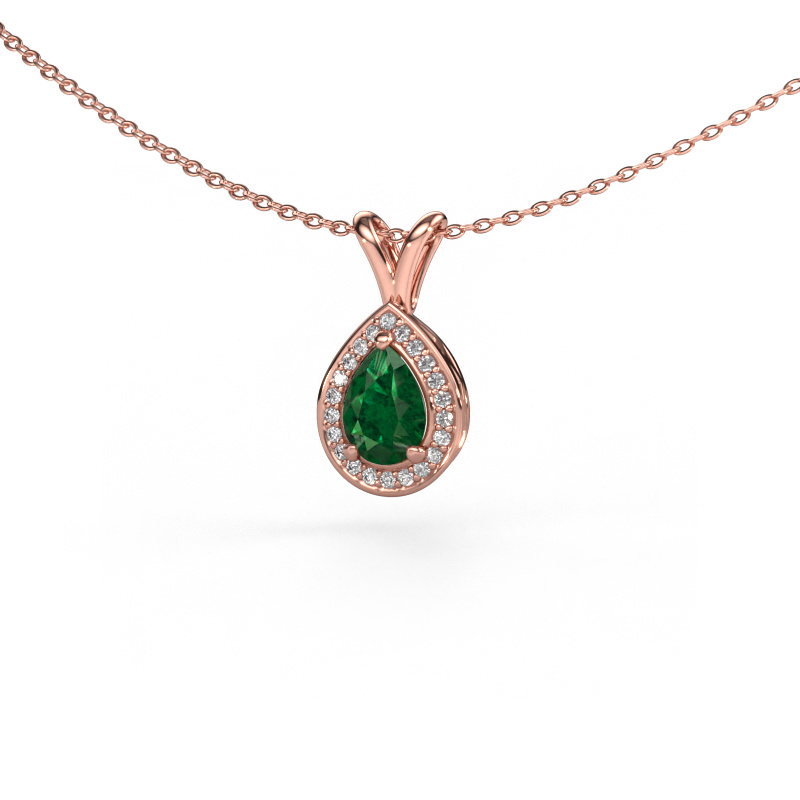 Image of Pendant Ginger 585 rose gold Emerald 7x5 mm