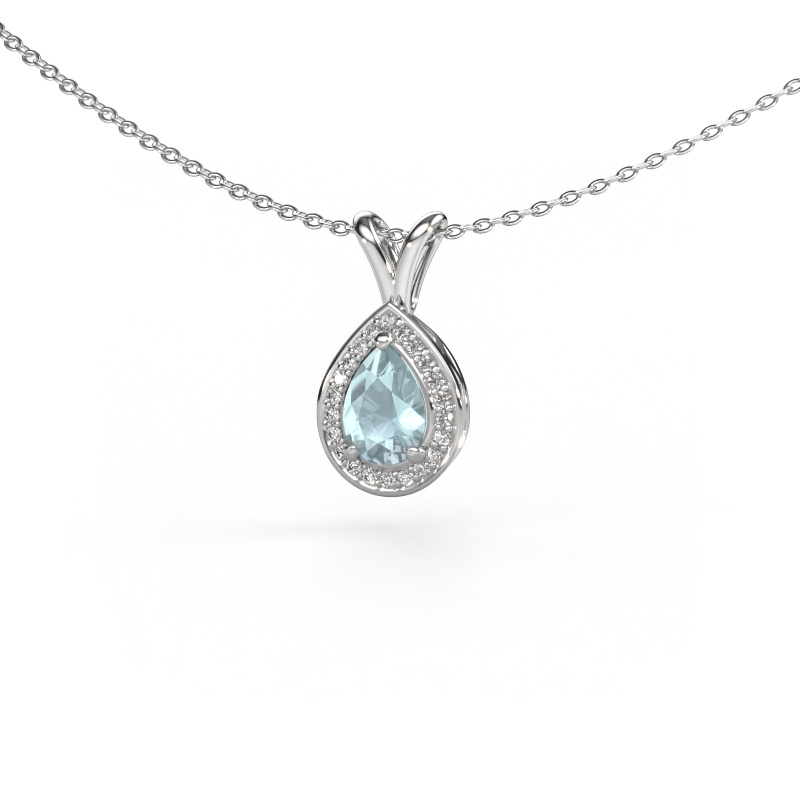 Image of Pendant Ginger 585 white gold Aquamarine 7x5 mm