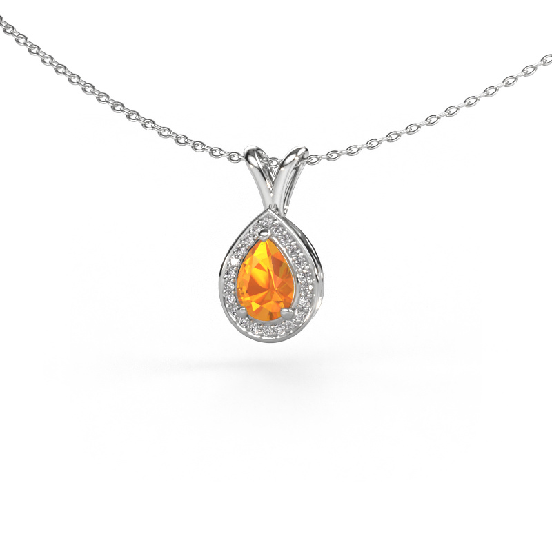 Image of Pendant Ginger 585 white gold Citrin 7x5 mm