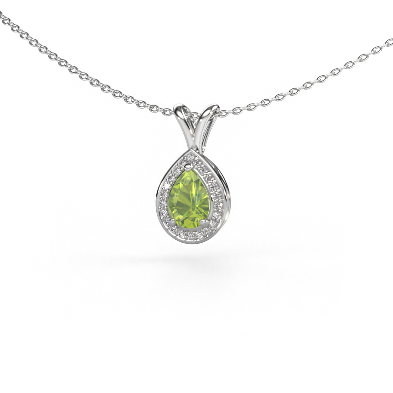 Bild von Anhänger Ginger 585 Weißgold Peridot 7x5 mm