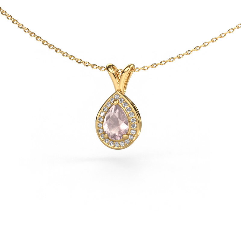 Image de Pendentif Ginger 585 or jaune Champagne morganite 7x5 mm