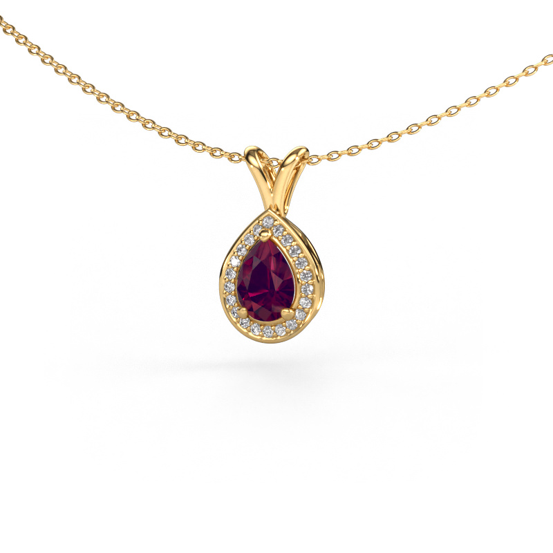 Image de Pendentif Ginger 585 or jaune Rhodolite 7x5 mm