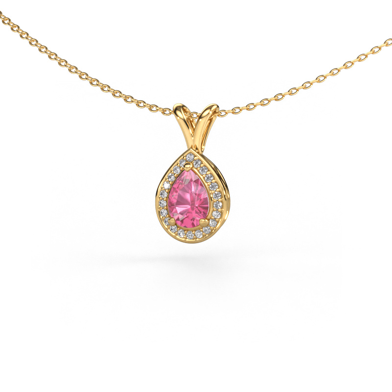 Image of Pendant Ginger 585 gold Pink sapphire 7x5 mm