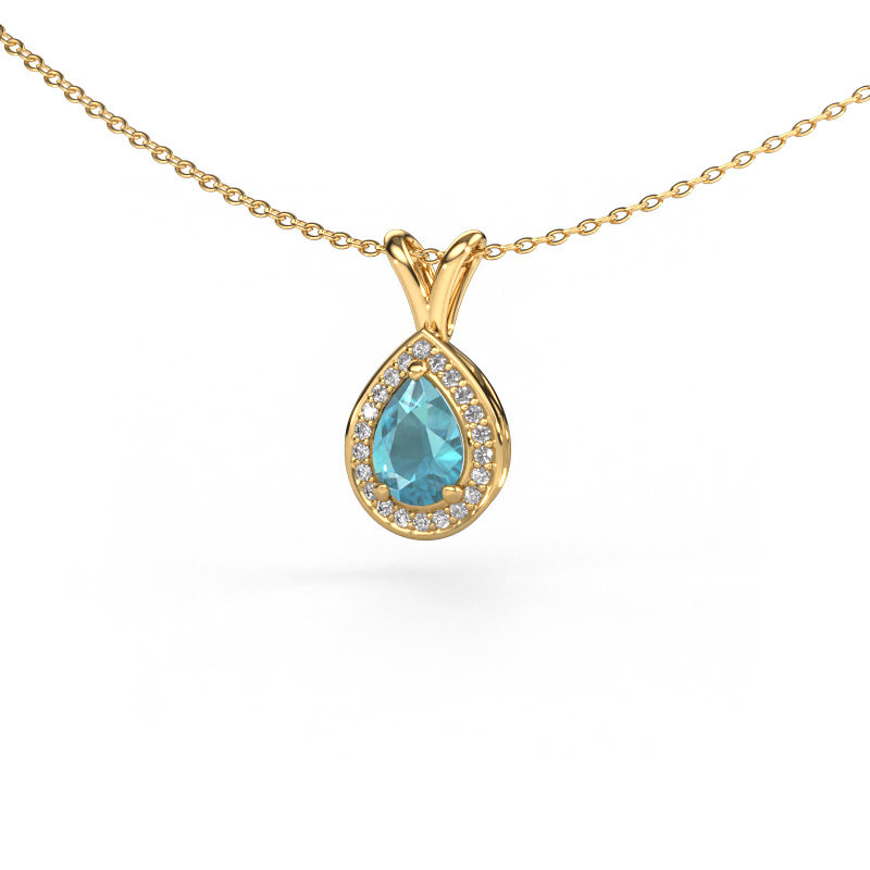 Image of Pendant Ginger 585 gold Blue topaz 7x5 mm
