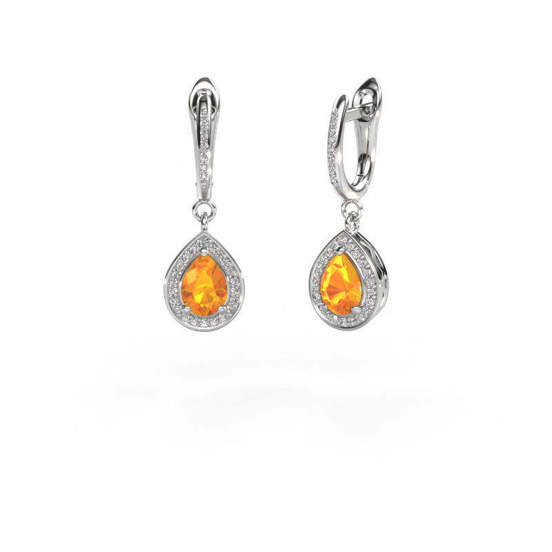 Image of Drop earrings Ginger 2 950 platinum Citrin 7x5 mm
