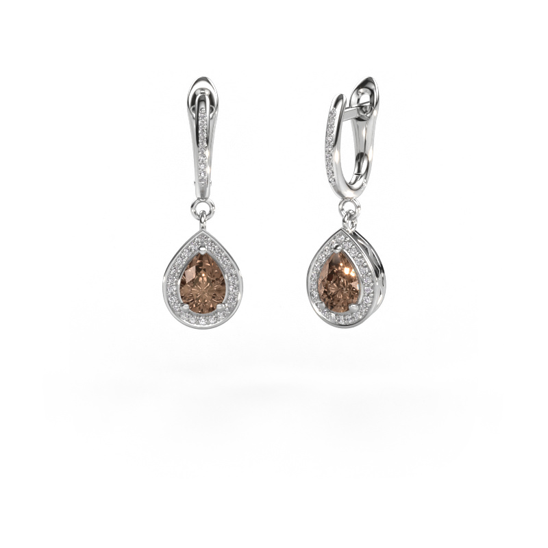 Image of Drop earrings Ginger 2 950 platinum Brown diamond 1.565 crt